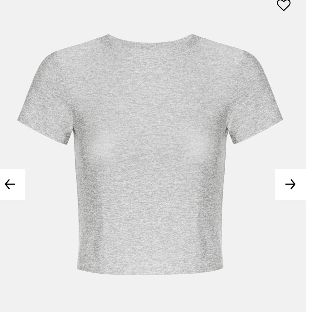 Beyond Yoga Heather Gray Featherweight Cropped Tee shirt BNWT sz medium